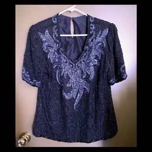 Vintage black sequined top